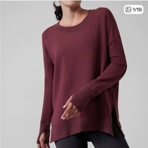 Athleta | Coaster Luxe Recover Sweatshirt | Spiced Cabernet Heather | Size XS